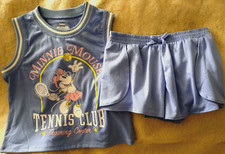 MINNIE MOUSE TENNIS CLUB/TRAINING CENTER-PURPLE SHORTS OUTFIT-SIZE 7-NEW