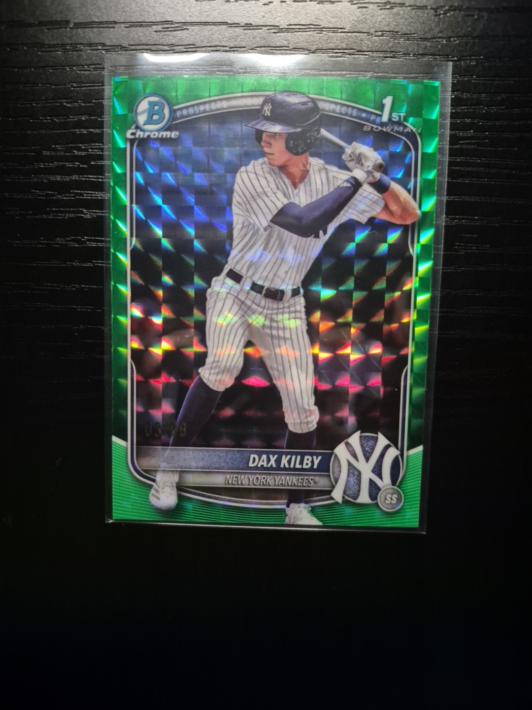 2025 Bowman Draft Dax Kilby 1ST CHROME GREEN GEOMETRIC/99 #BDC-146 YANKEES