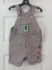 Vintage 2000 Gymboree Checkered Car Shortalls Overalls Size 18 - 24 Months
