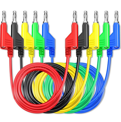 Cleqee 4mm Stackable Banana Plug Test Lead Kit Probes 1M 