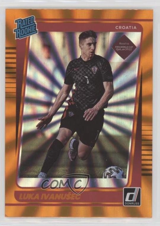 2021-22 Donruss Road to Qatar Rated Rookie Holo Orange Laser Luka Ivanusec 0ms6