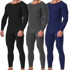 Men Long Johns Thermal Underwear Breathable Base Layer Comfy Tops and Bottom Set