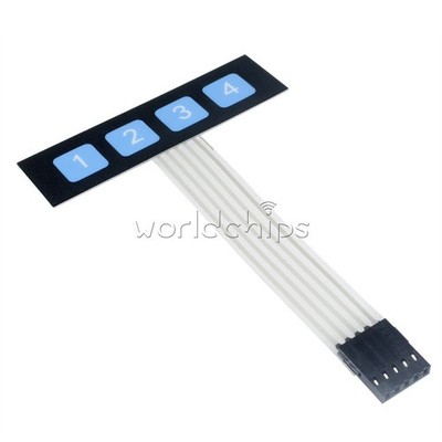 10pcs 1x4 array 4 key membrane switch keypad keyboard 4 keys for #pq