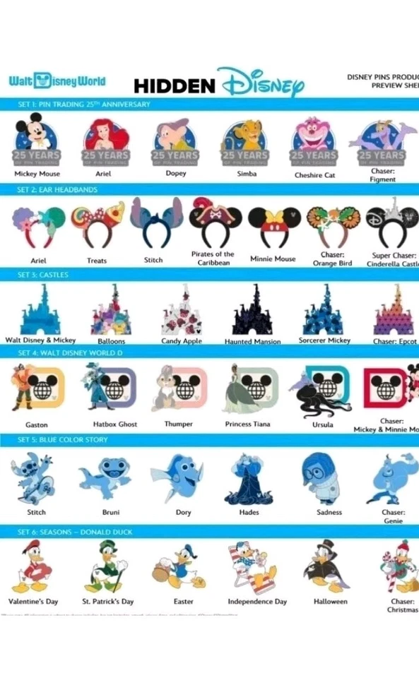 Bolsas misteriosas ocultas de Mickey de Walt Disney World 2025 3 paquetes 2 prendedores por paquete Foto 3 de 4