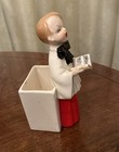 Rare Vintage Caroling Choir Boy Ceramic Planter Plant Holder Christmas Japan 5.5 — photo 4