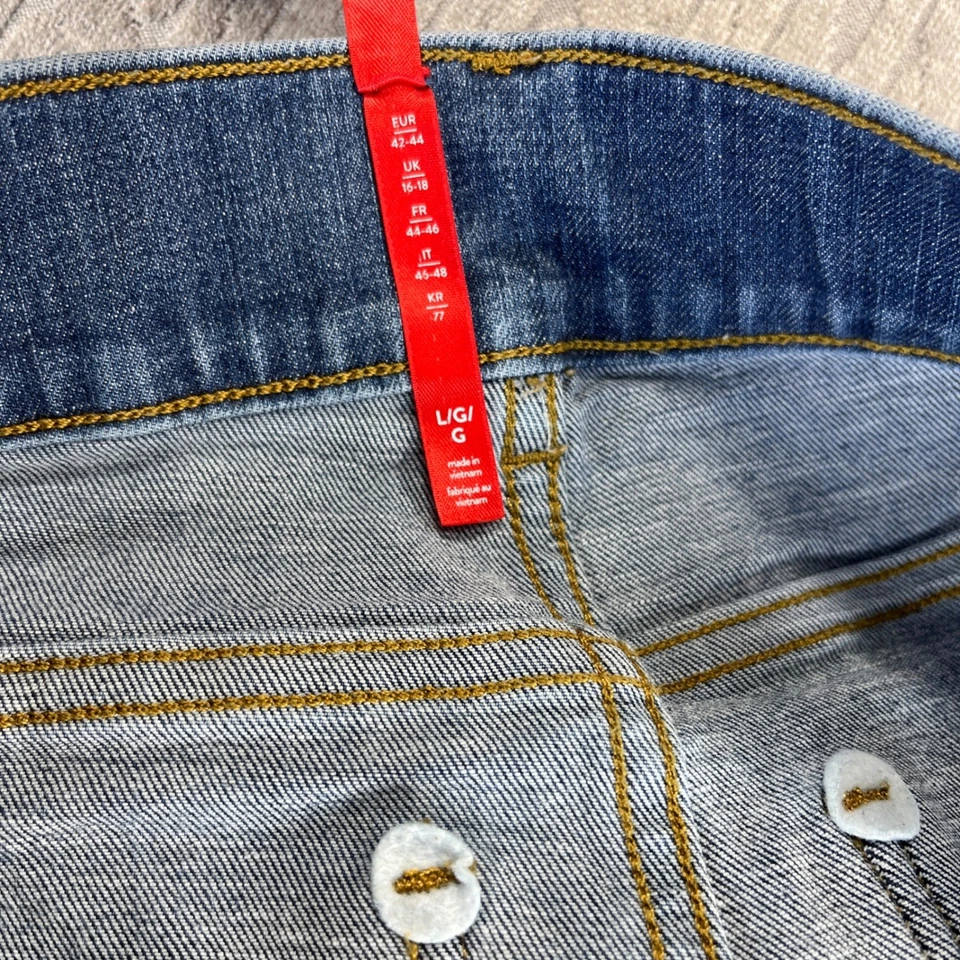 SPANX Baggy Wide Leg Cropped  Dress Jeans Women L (31X25) high-rise medium Wash - Image 3 of 4