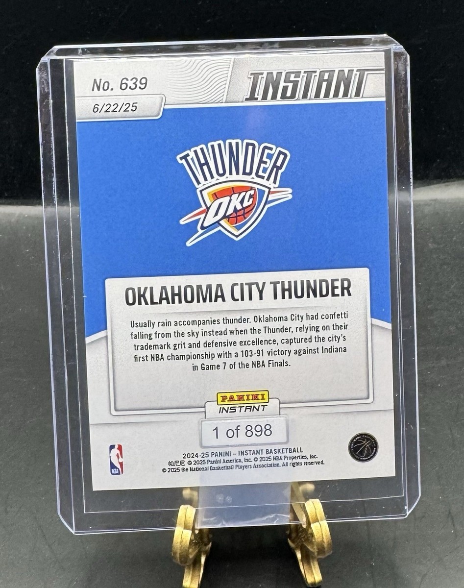 OKC THUNDER NBA FINALS Champions 2025 Panini Instant 639 Base 1