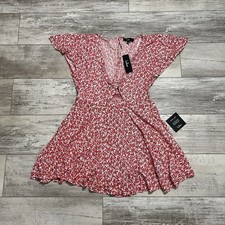 Lulus Floral Red White Dress Size Medium NWT Spring Summer New