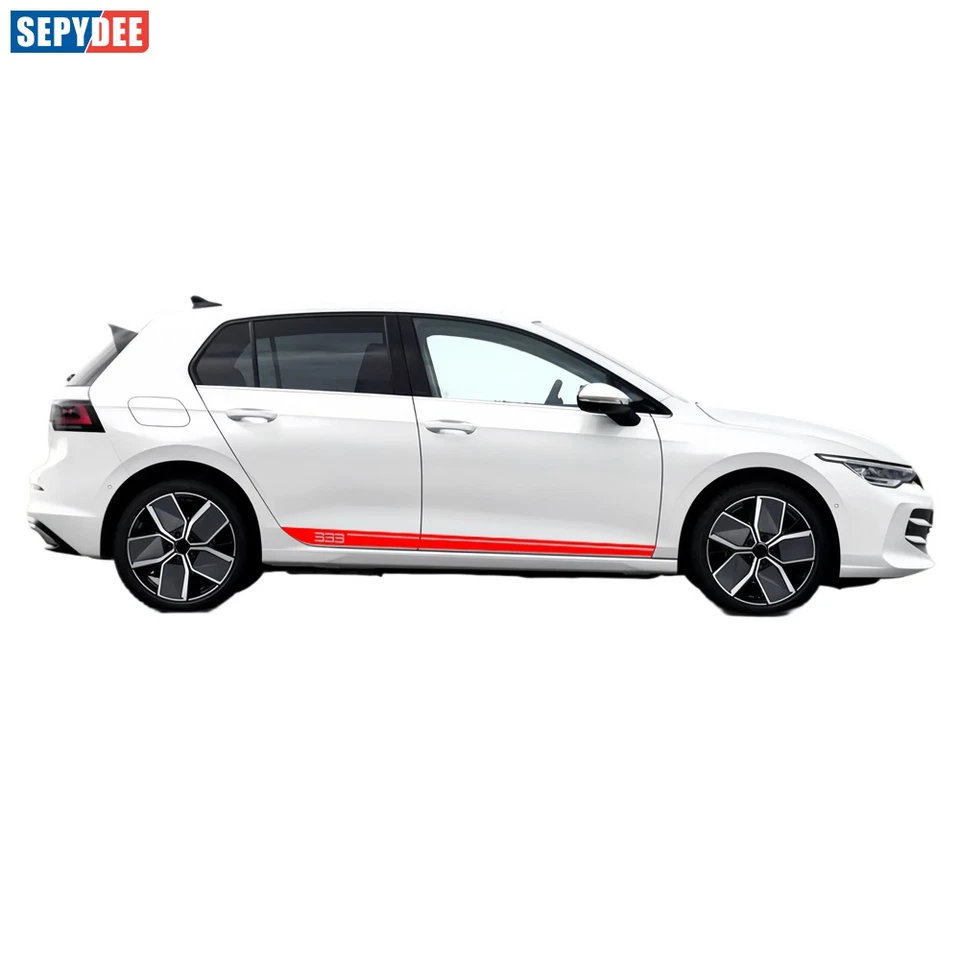 Pegatina de rayas laterales de puerta Edition R 333 para Volkswagen Golf 8 GTD GTI 2020-2024 Foto 4 de 4