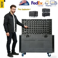 1X-2X Cable Trunk Road Case with Casters Heavy Duty Stackable Rolling Road Case