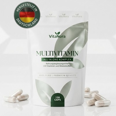 Multivitamin Kapseln 120 Stk   Vitamine A Z inkl. D3 & K2   Hochdosiert   Vegan