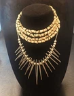 Vintage & Modern Costume Jewelry Lot  Of 7 Pieces Seeds Stone Shell Metal