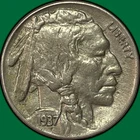 1937 Buffalo Nickel Almost Uncirculated AU Coin #36992