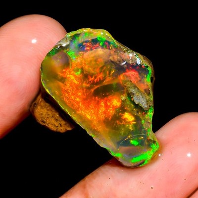 Dazzling Top Grade-100%Natural Welo Fire Ethiopian Oil Opal Rough-23.00 Carat