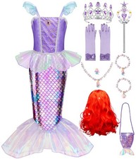 Princess Dress Up for Girls - Mermaid Dress Costumes for Girls with , Girl Me...