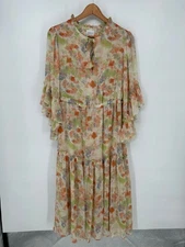 MISA Los Angeles Dress Womens Small Marcele Maxi Chiffon Tiered