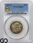 1947-D Washington Quarter PCGS MS 66 ** Beautiful Original Toner!
