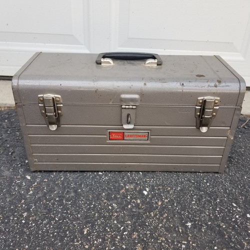 Sears Craftsman USA 6500 18" Metal Tool Box Red Metal Tray 18X9X7 Vintage - Picture 2 of 14