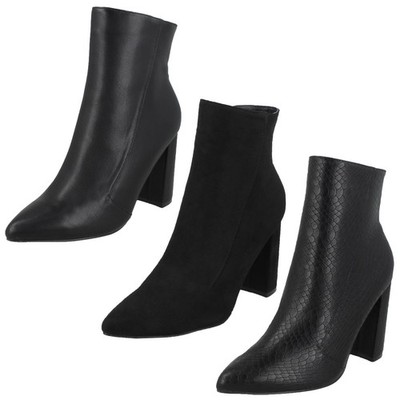 Damen Stiefeletten Spot On Reißverschluss