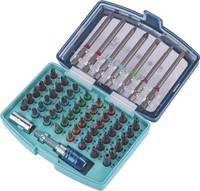 Bitsortiment 57-Teilig Schlitz/Ph/Pzd/Tx/Tx-Bo/6Kt. Tecwerk