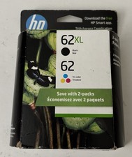 Genuine HP 62XL Black and 62 Tri-Color Combo Best By: 01/2027 - New Sealed