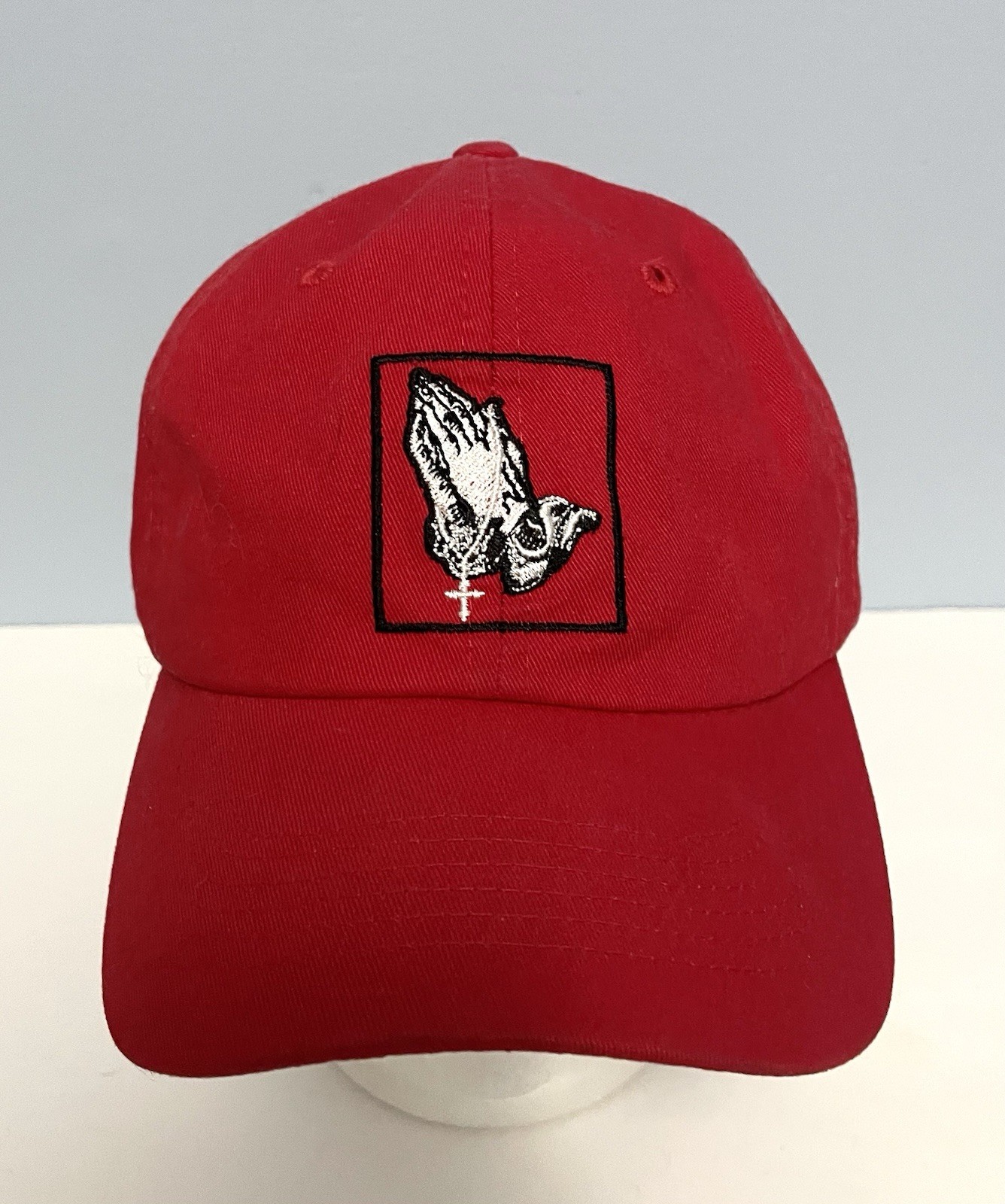 Prayer Hands Red Adjustable Baseball Hat Top Leve… - image 1