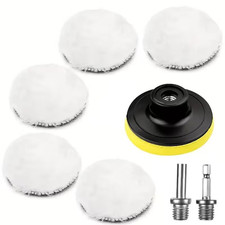 8Pcs Wool Polishing Buffing Waxing With Shank For Drill Adatper Car Paint Sizes