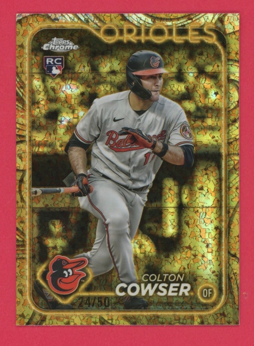 Colton Cowser RC /50 Gold Mini Diamond 2024 Topps Chrome Sapphire #85 Rookie