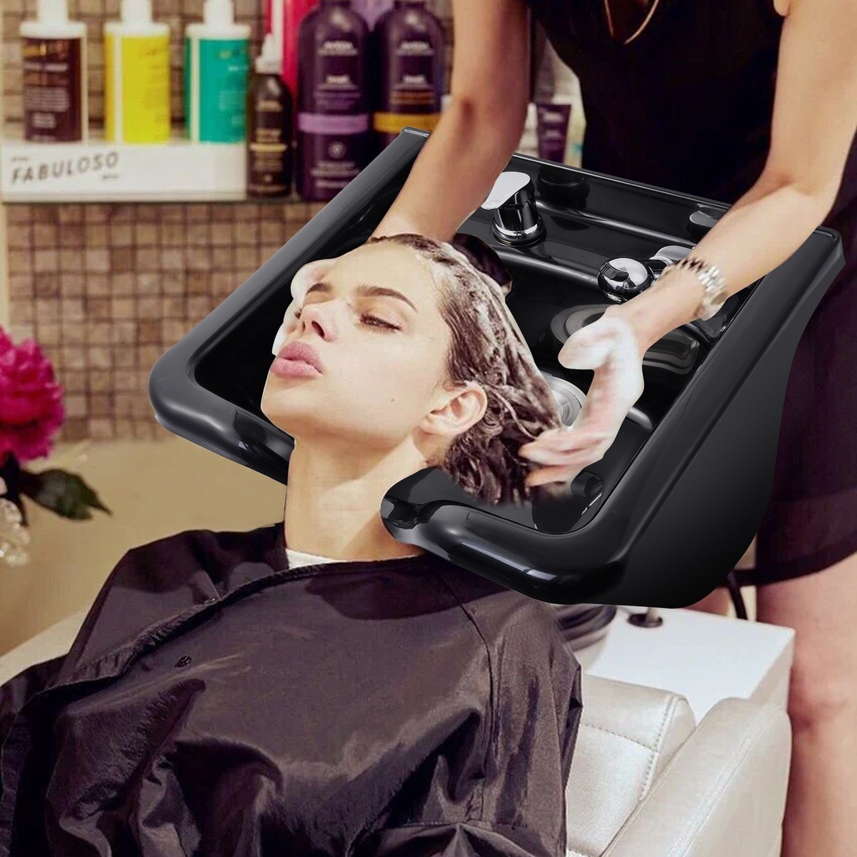 Shampoo Bowl ABS Plastic Sink Hair Wash Salon Spa Beauty Barber