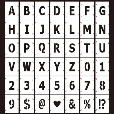 42Pcs Letter Stencils Symbol Numbers Craft, Alphabet Stencil 1 inch, 1 inch 