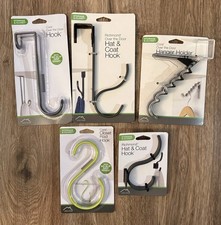 5-Pack Plastic and Metal Over The Door Hooks, Coat Hanger, Towel Hanger - NEW
