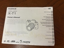 Fuji Fujifilm X-T1 Genuine Camera Owner's Manual / User Guide In English