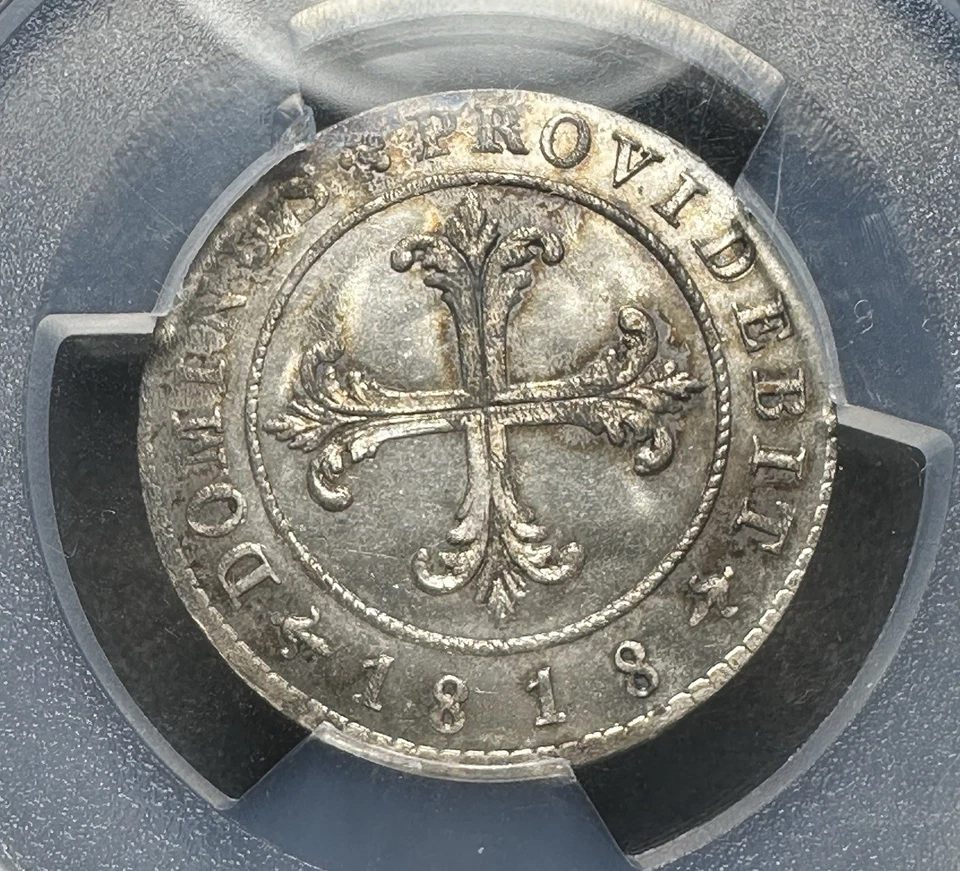 1818 4 Kreuzers PCGS MS65 Swiss Silver Batzen with Pcgs Certification Photo - Image 3 of 4