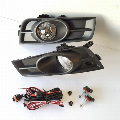 For 2011-2014 Chevrolet Cruze Clear Lens Fog Lights w/ Switch Bulb Bezel Pair