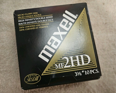 Maxell MF2HD 3 1/2'' 1.44 MB floppy disks, 10 Count New
