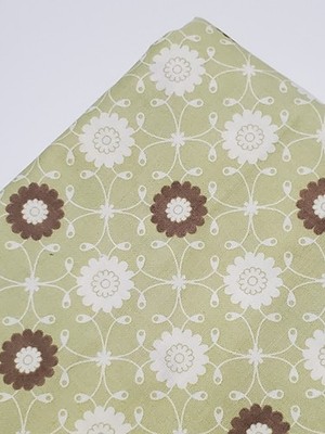 Bonnie & Camille Fabric Floral Green Brown Moda Sew Quilt OOP FAT QUARTER 