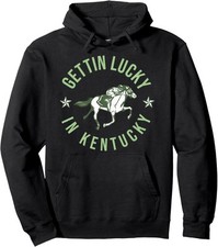 Derby Vintage Getting Lucky In Kentucky Horse Racing Unisex Hooded Sweatshirt