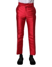 Dolce & Gabbana Red Polyester Cropped Dress Men's Pants Authentic