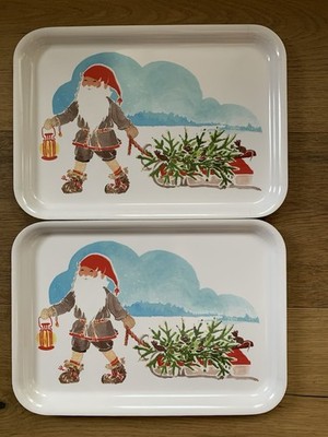 IKEA Gnome Winter Snow Serving Tray 8'' x 11'' Melamine Christmas Holiday