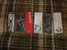 Borders Bookstore Memento Bookmarks, 6 Unique Styles, Authentic