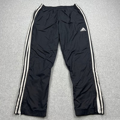 Adidas Essentials Pants Men's Large Black Track Climalite Ankle Zip Drawstring