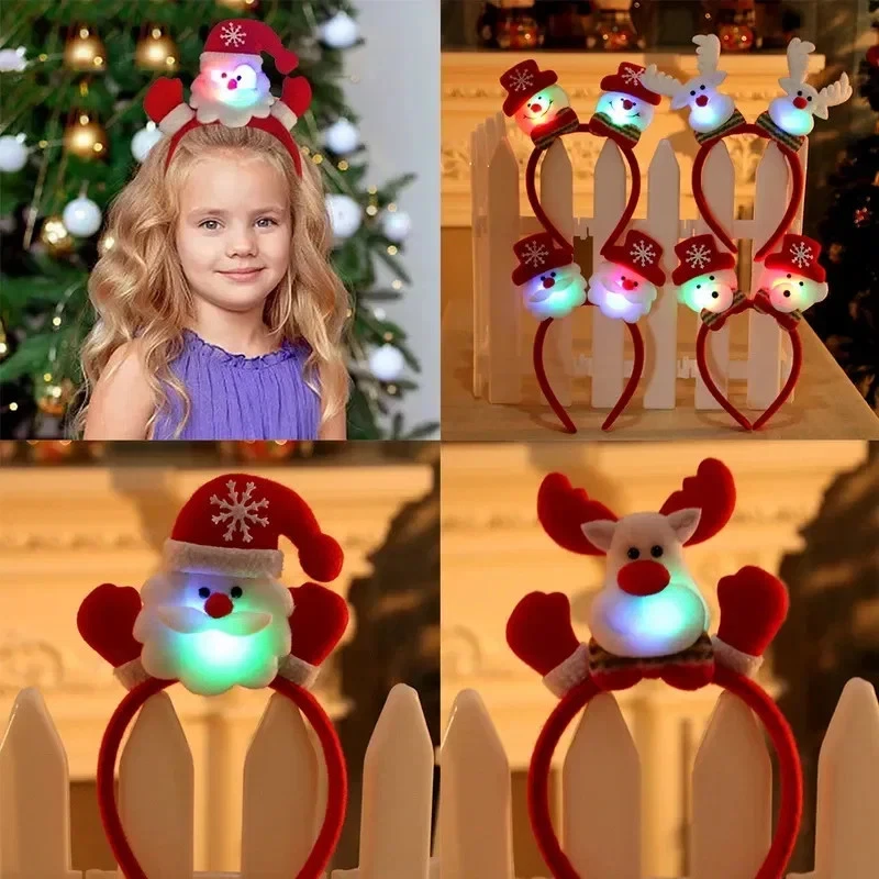 Diadema LED Brillante Navidad Papá Noel astas de alce reno diadema disfraces Foto 3 de 4