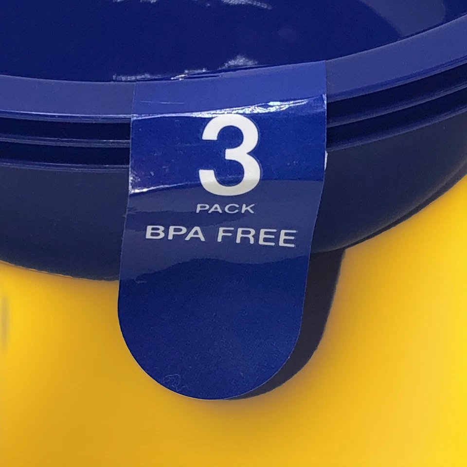 Paquete de 6 cuencos de cereales azules resistentes de plástico sin BPA de 6,5" de ancho ENVÍO RÁPIDO GRATUITO Foto 3 de 4