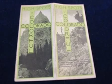 Vtg 1930's Colorful Colorado High Spots Travel Brochure w/Pictorial Map C275