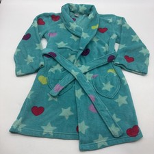 Xhilaration Sleepwear Belt Robe Girls Size M Blue Hear Aop Pockets .