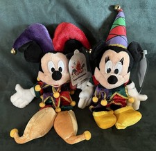 Tokyo Disneyland 15th Exclusive JESTER MICKEY  MINNIE Bean Bag Plush MWT