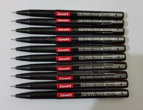 10 X EXTRA FINE TIP Permanent Marker Pens BLACK CD / DVD Marker Pen - Best Price - Picture 2 of 8