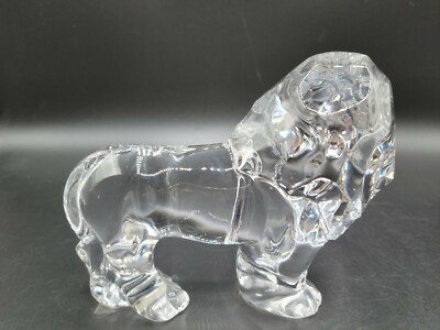 val saint lambert クリスタル　置物 Val St Lambert Crystal Lion, Made In Belgium Large 6