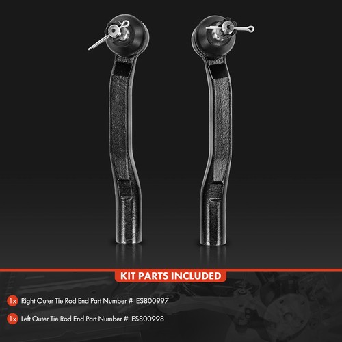 Extremo de barra de amarre exterior izquierdo y derecho 2 piezas para Toyota Sienna 2011 2012 2013 2014-2019 - Imagen 2 de 8