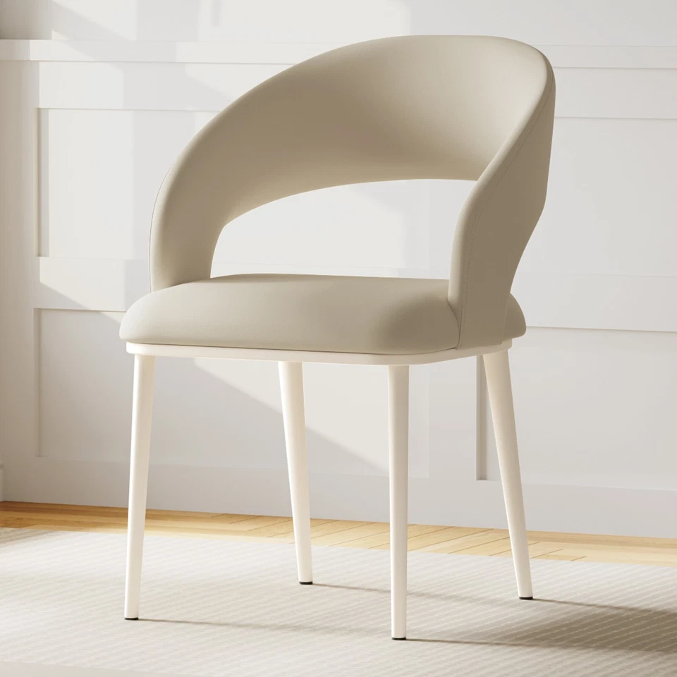 Комплект из 2 обеденных стульев белые обеденные стулья с удобной подушкой для кухни - Изображение 4 из 4